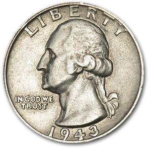 1943-S Washington Quarter XF: 1943-S Washington Quarter XF SKU: RBJ18933 Year: 1943 Grade: Extra Fine Grade Service: None Denomination: 25 Cents Mint Mark: S - San Francisco Metal Content: 0.1788 troy oz Puri
