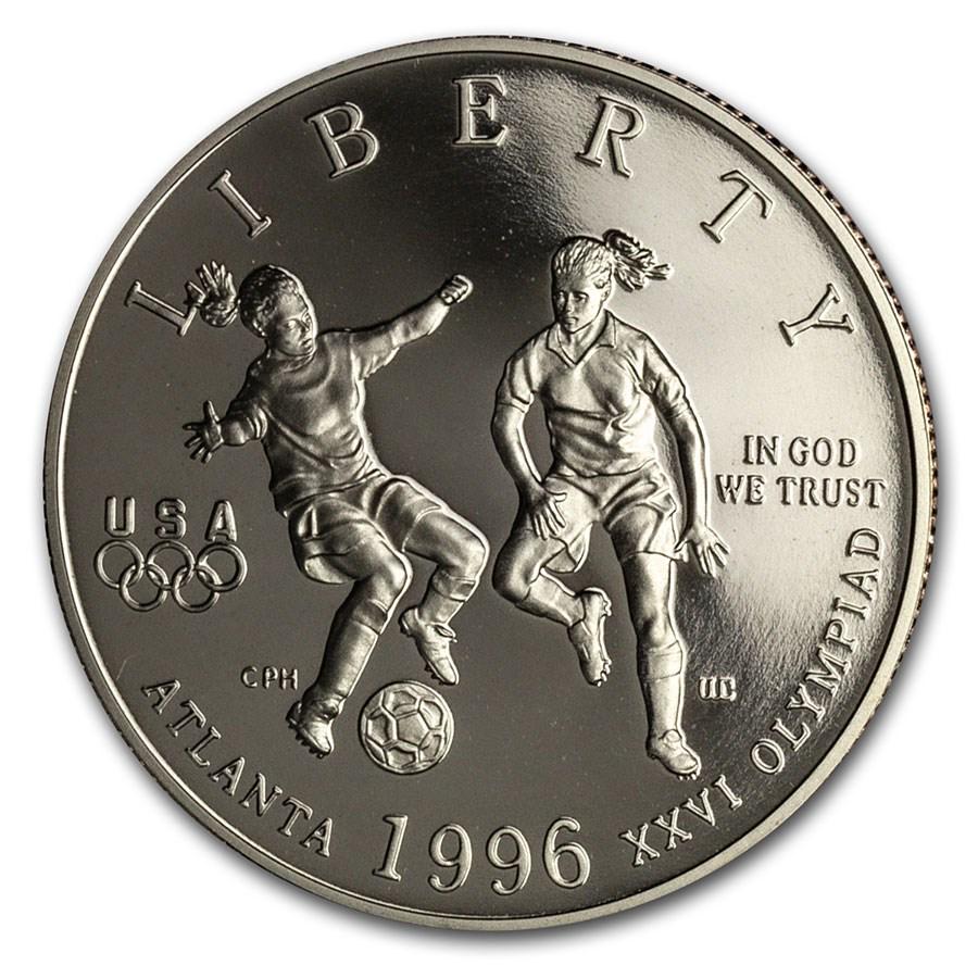 1996-S Olympics 1/2 Dollar Clad Commem Soccer Prf (Capsule Only): 1996-S Olympics 1/2 Dollar Clad Commem Soccer Prf (Capsule Only) RBJ No: 178901 Year: 1996 Grade: Proof Grade Service: None Denomination: 50 Cents Mint Mark: S - San Francisco Metal Conte