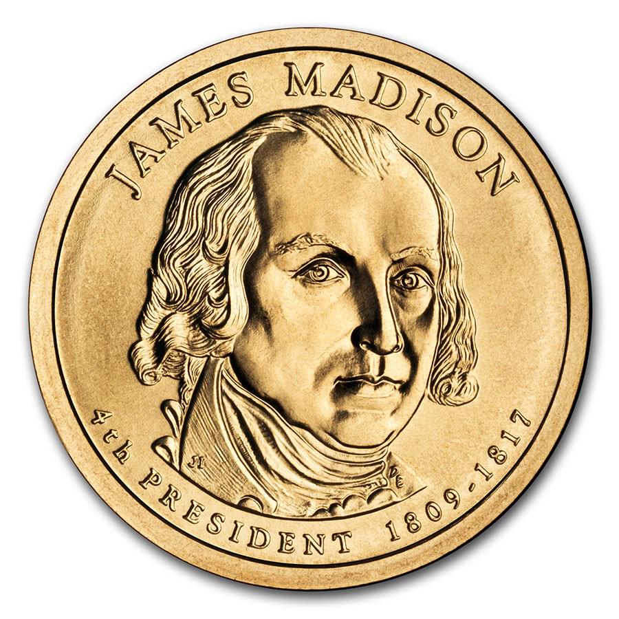 2007-P James Madison Presidential Dollar BU: 2007-P James Madison Presidential Dollar BU Product ID: RBJ29961 Year: 2007 Grade: Brilliant Unc Grade Service: None Denomination: $1.00 Mint Mark: P - Philadelphia Metal Content: 0 troy