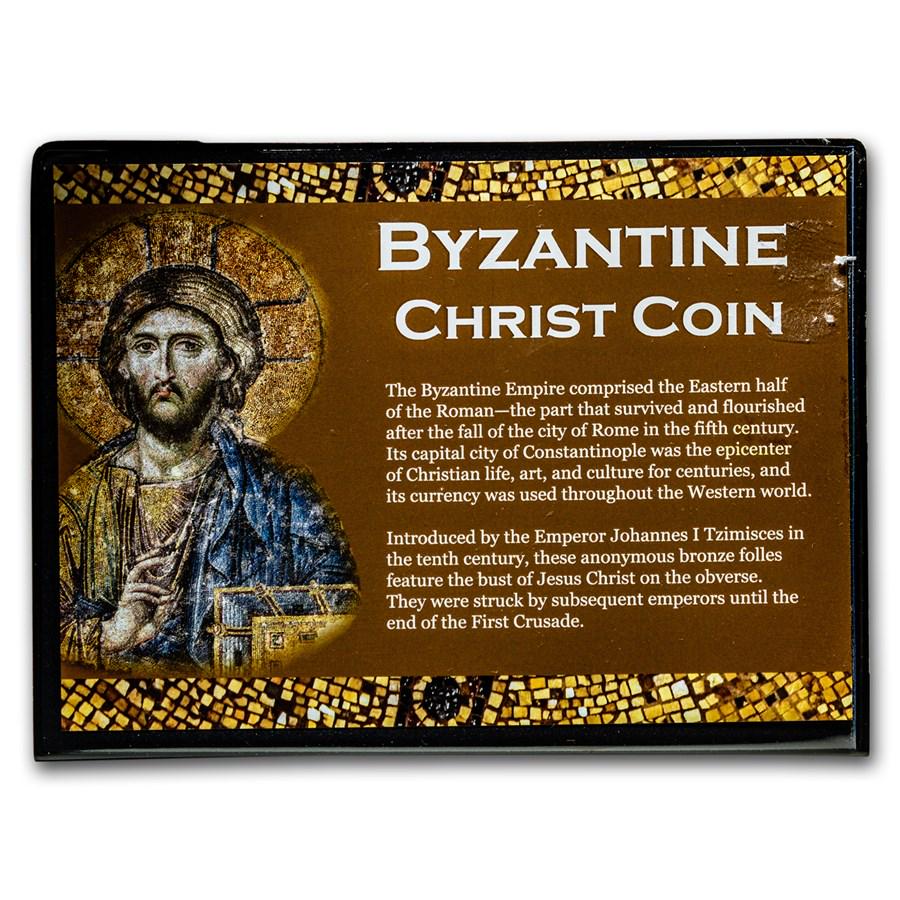 Byzantine Bronze Folles Christ Coin Album: Byzantine Bronze Folles Christ Coin Album Product ID: RBJ177838 Year: N/A Grade: Genuine Grade Service: None Denomination: Bronze Folles Mint Mark: Not Shown Metal Content: 0 troy oz