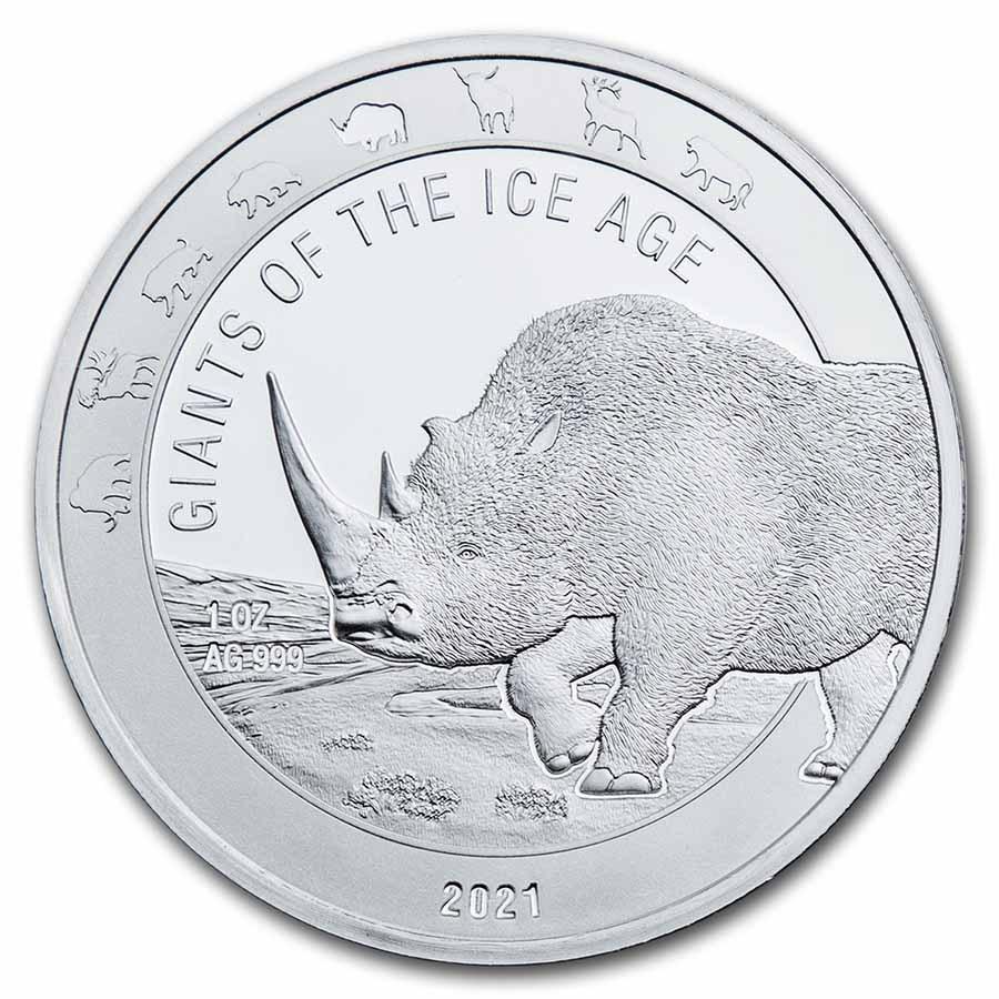2021 Republic of Ghana 1 oz Silver Woolly Rhinoceros BU: 2021 Republic of Ghana 1 oz Silver Woolly Rhinoceros BU Product ID: RBJ231601 Year: 2021 Grade: Brilliant Unc Grade Service: None Denomination: 5 Cedis Mint Mark: Not Shown Metal Content: