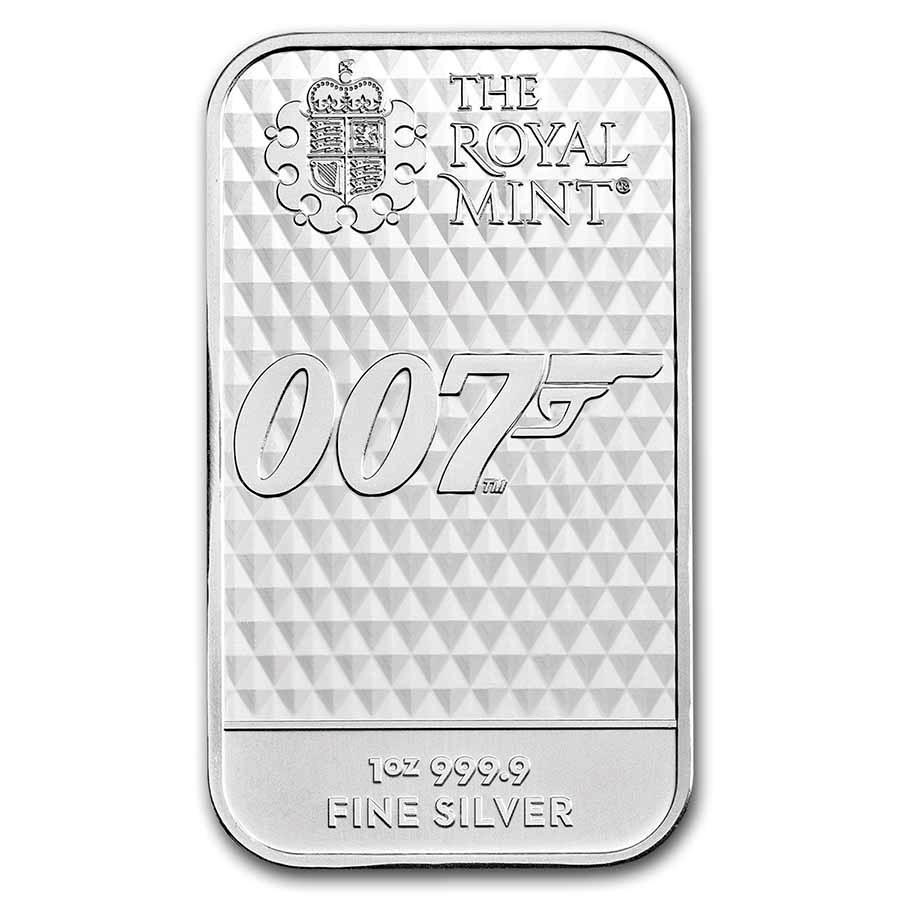 Great Britain 1 oz Silver Bar: James Bond, Diamonds Are Forever: Great Britain 1 oz Silver Bar: James Bond, Diamonds Are Forever Product ID: RBJ248679 Year: N/A Grade: None Grade Service: None Mint Mark: Not Shown Metal Content: 1 troy oz Purity: .999