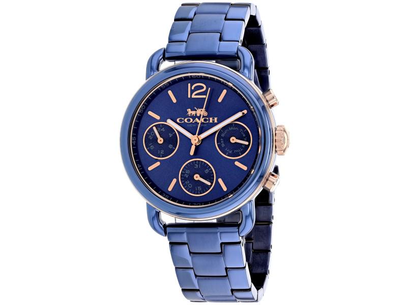 Coach womens Delancey: Coach womens Delancey Product Code: 14502842-39B2A Brand: Coach Condition: Never Worn Stainless steel case, Stainless steel bracelet, Blue dial, Quartz movement, Scratch resistant mineral Water resist