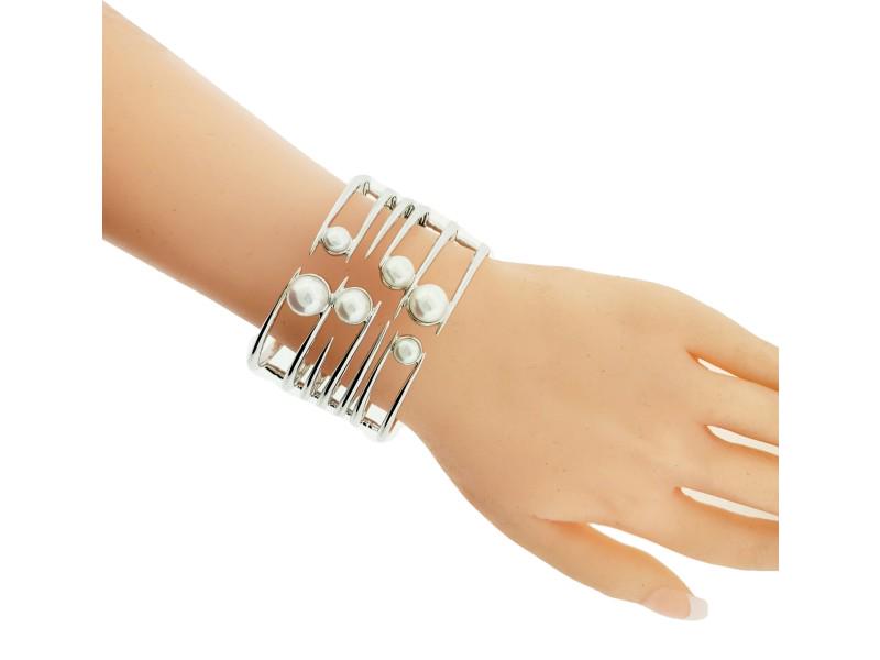 Stephen Webster Jewels Verne Bonafide Stone Fresh Water Pearls Bangle Silver: Stephen Webster Jewels Verne Bonafide Stone Fresh Water Pearls Bangle Silver Item Specifics:Base Metal: Fine Silver, 925 parts per 1000Brand: Stephen WebsterCountry/Region of Manufacture: United Kingd