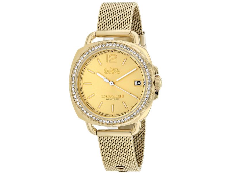 Coach womens Tatum: Coach womens Tatum Product Code: 14502756-39B2A Brand: Coach Condition: Never Worn Stainless steel case, Stainless steel bracelet, Gold dial, Quartz movement, Scratch resistant mineral, Water resistan