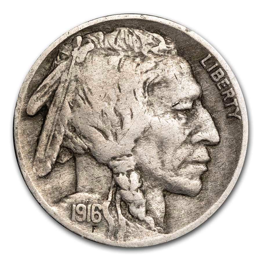 1916 Buffalo Nickel VF: 1916 Buffalo Nickel VF Product ID: RBJ26100 Year: 1916 Grade: Very Fine Grade Service: None Denomination: $0.05 Mint Mark: P - Philadelphia (Not Shown) Metal Content: 0 troy oz P
