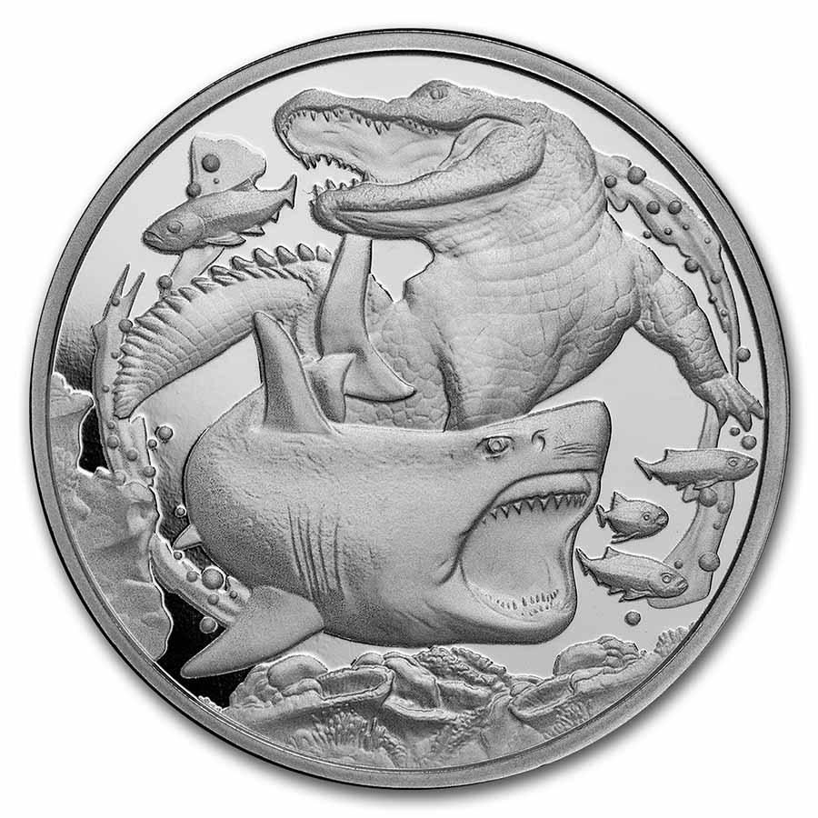 2022 Niue 1 oz Silver Apex Predators: Shark vs Crocodile BU: 2022 Niue 1 oz Silver Apex Predators: Shark vs Crocodile BU Product ID: RBJ248222 Year: 2022 Grade: Brilliant Unc Grade Service: None Denomination: 1 Dollar Mint Mark: Not Shown Metal Con