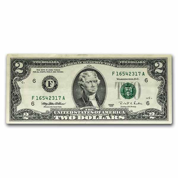 1976 (F-Atlanta) $2.00 FRN XF (Fr#1935-F): 1976 (F-Atlanta) $2.00 FRN XF (Fr#1935-F) Product ID: RBJ239009 Year: 1976 Grade: Extra Fine Grade Service: None Denomination: 2 Dollars Mint Mark: F - Atlanta Metal Content: 0 troy oz