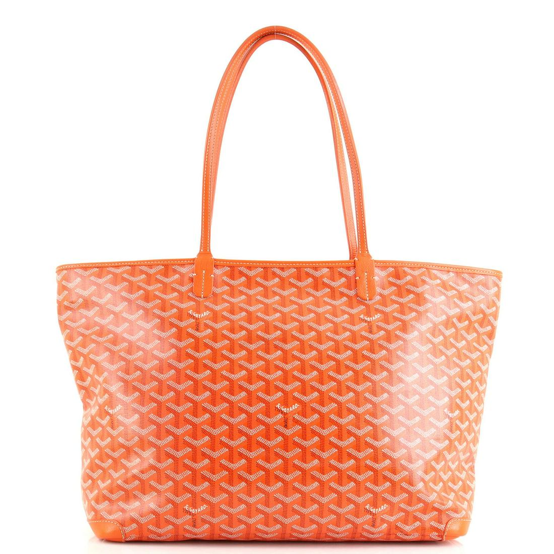 Goyard Artois Tote Coated Canvas MM: Goyard Artois Tote Coated Canvas MM Exterior Color: Orange Exterior Material: Canvas Coated Interior Material: Canvas Plain, Fabric Accessories: No Accessories RBJ no: HB.GY.ARTB.COAC.MM Item No: