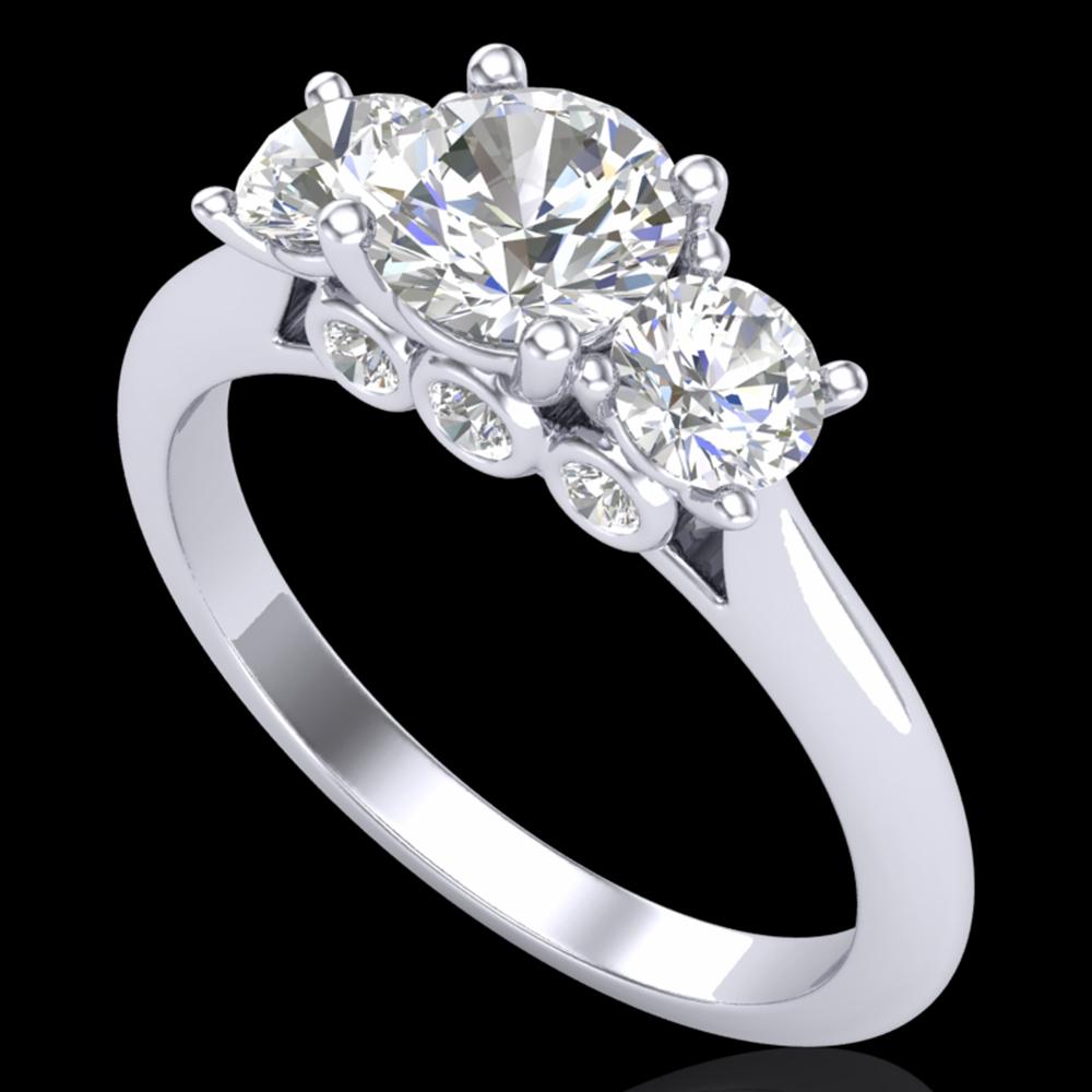 1.5 ctw VS/SI Diamond Solitaire Art Deco 3 Stone Ring 18k White Gold: 1.5 ctw VS/SI Diamond Solitaire Art Deco 3 Stone Ring 18k White Gold Item: Diamond Wedding Ring Total Gem weight: 1.5 carats Metal: Solid 18k White Gold Gold Product Weight: Approx. 4.1 grams Jew