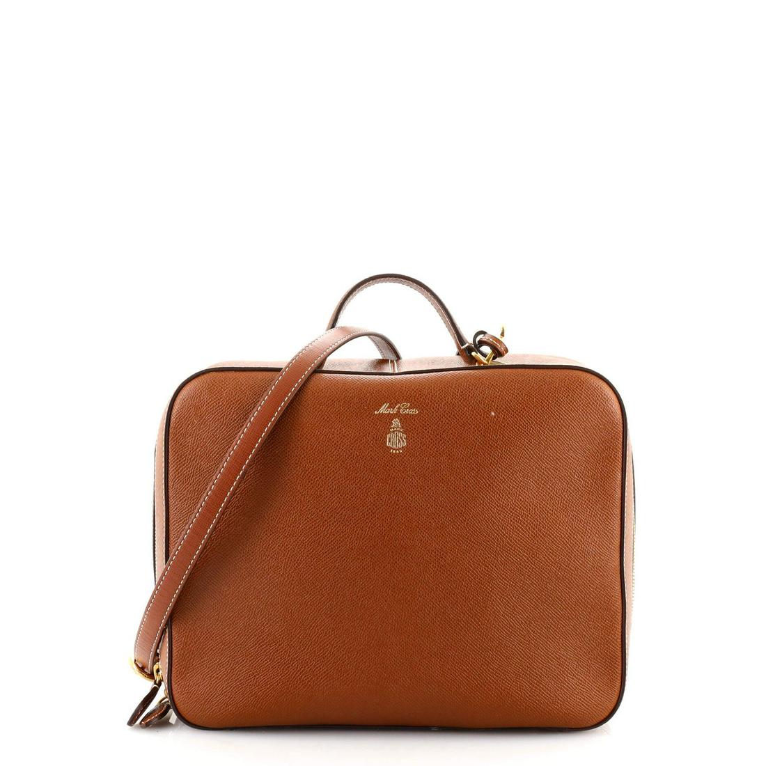 Mark Cross Laura Crossbody Bag Leather Large: Mark Cross Laura Crossbody Bag Leather Large Exterior Color: Brown Interior Color: Red Exterior Material: Leather Interior Material: Fabric Hardware Color: Gold Accessories: Dust bag, Detachable S