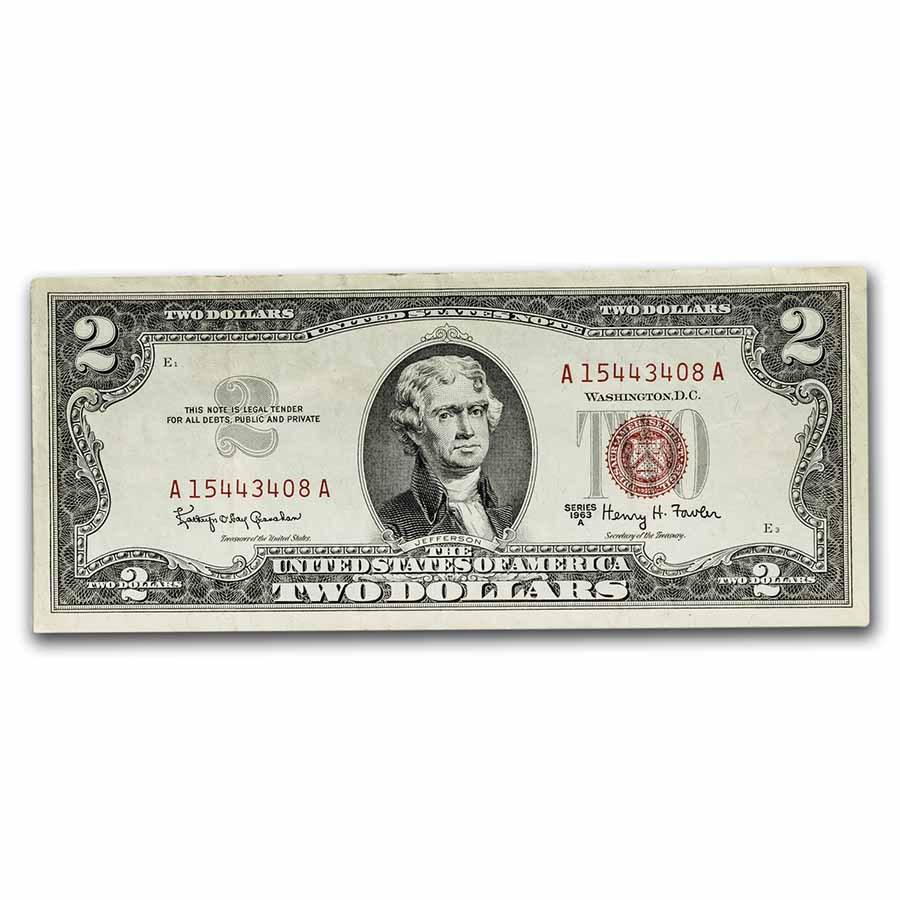 1963-A $2.00 U.S. Note Red Seal XF (Fr#1514): 1963-A $2.00 U.S. Note Red Seal XF (Fr#1514) Product ID: 238004 Year: 1963 Grade: Very Fine Grade Service: None Denomination: 2 Dollars Mint Mark: N/A - Not Available Metal Content: 0 tro