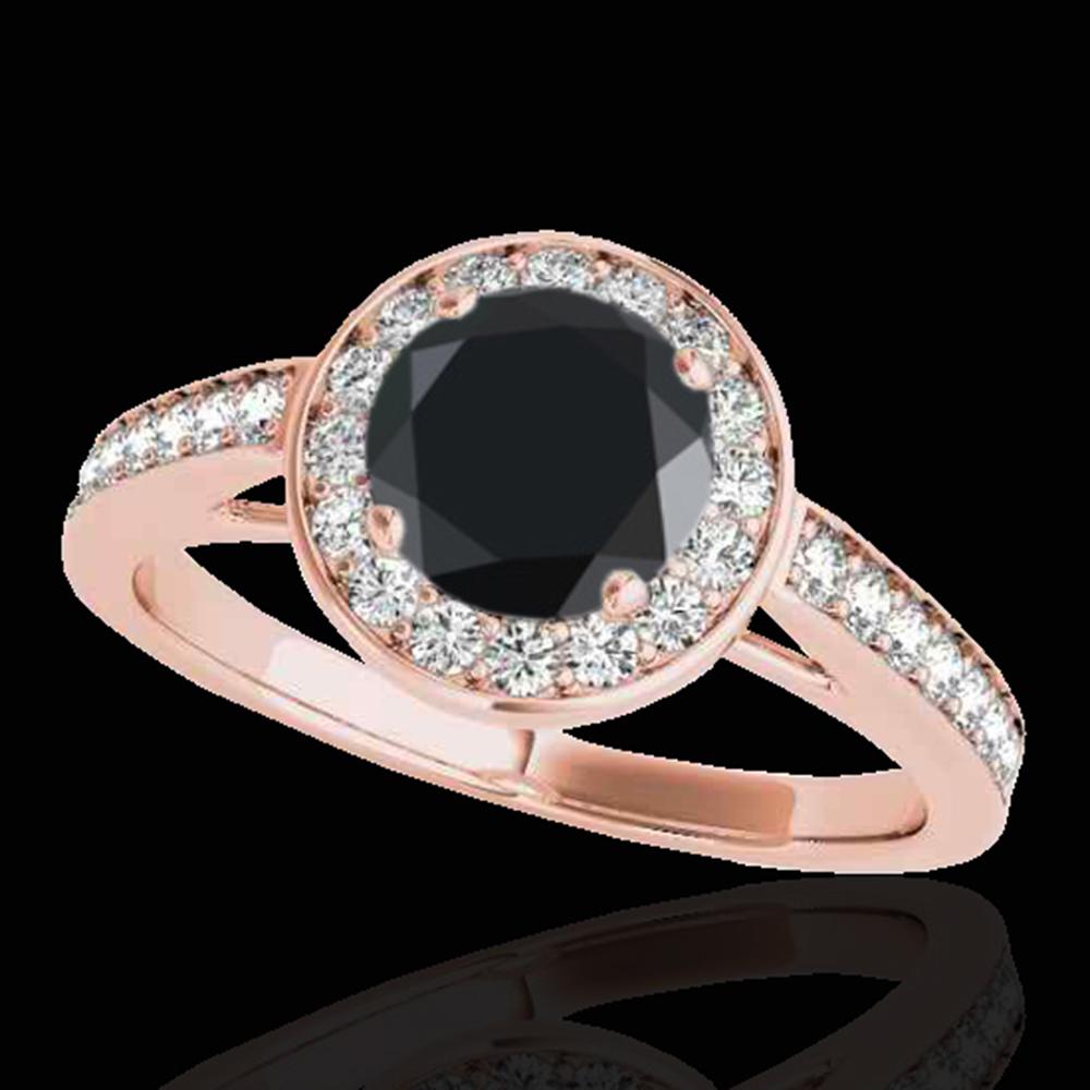 1.45 ctw Certified VS Black Diamond Solitaire Halo Ring 10k Rose Gold: 1.45 ctw Certified VS Black Diamond Solitaire Halo Ring 10k Rose Gold Item: Diamond Wedding Ring Total Gem weight: 1.45 carats Metal: Solid 10k Rose Gold Gold Product Weight: Approx. 3.7 grams Je