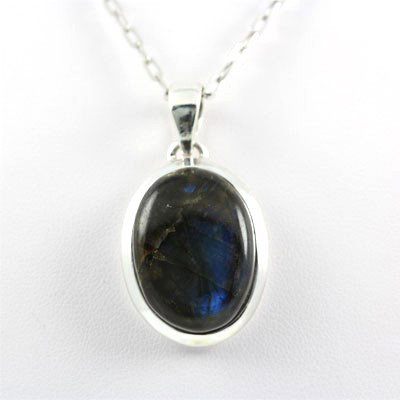Beautiful Silver Pendant Labradorite Blue Fire Gemstone: Beautiful Silver Pendant Labradorite Blue Fire Gemstones, 10.2g **|**|** MSRP: $170