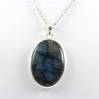 Beautiful Silver Pendant Labradorite Blue Fire Gemstone: Beautiful Silver Pendant Labradorite Blue Fire Gemstones, 13.7g **|**|** MSRP: $228