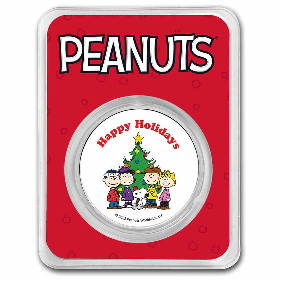 Peanuts Snoopy, Van Pelt & Brown Christmas 1 oz Colorized Silver: Peanuts Snoopy, Van Pelt & Brown Christmas 1 oz Colorized Silver Product ID: 254286 Peanuts® Snoopy, Van Pelt & Brown Christmas 1 oz Colorized Silver