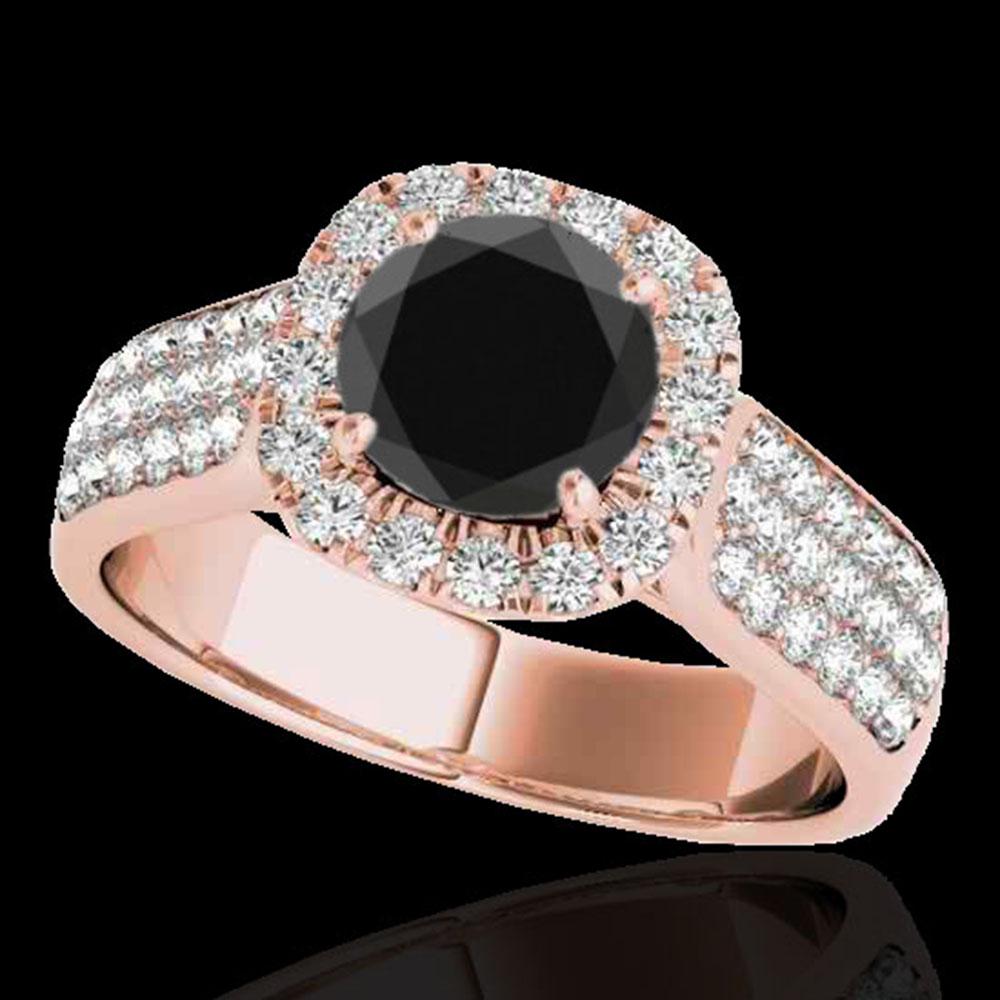 1.8 ctw Certified VS Black Diamond Solitaire Halo Ring 10k Rose Gold: 1.8 ctw Certified VS Black Diamond Solitaire Halo Ring 10k Rose Gold Item: Diamond Wedding Ring Total Gem weight: 1.8 carats Metal: Solid 10k Rose Gold Gold Product Weight: Approx. 5.9 grams Jewe
