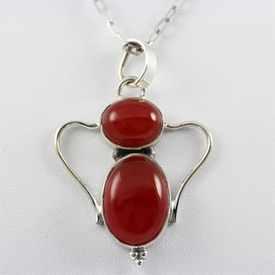 37.5ctw Carnelian Gemstone Silver Pendant: 37.5ctw Carnelian Gemstone Silver Pendant **|**|** ; MSRP: $125