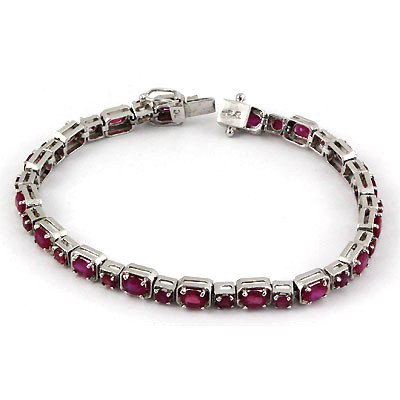 11.0 ctw 9.25 Sterling Silver Ruby Bracelet: 11.0 ctw 9.25 Sterling Silver Ruby Bracelet **|**|** ; MSRP: $264