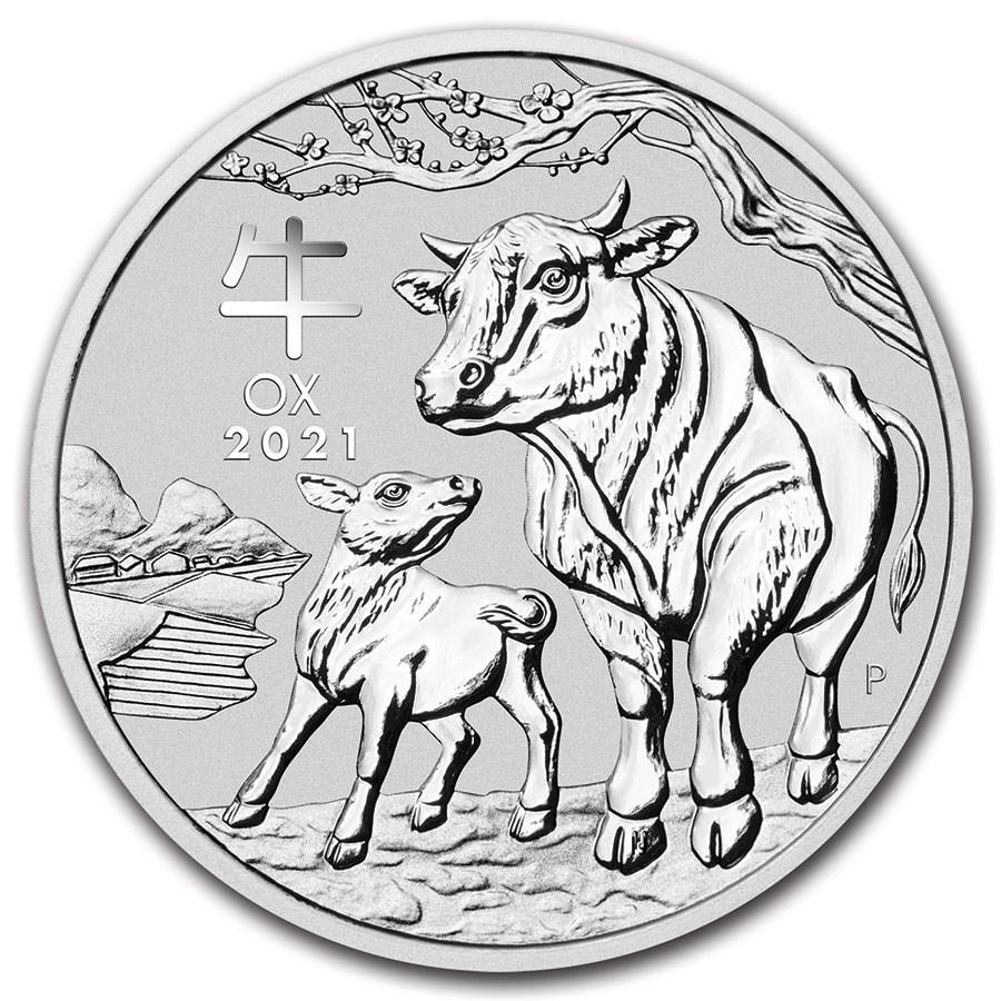 2021 Australia 1 oz Silver Lunar Ox BU (Series III): 2021 Australia 1 oz Silver Lunar Ox BU (Series III) Product ID: 217481 Year: 2021 Grade: Brilliant Unc Grade Service: None Denomination: $1.00 Mint Mark: P - Perth Metal Content: 1 troy o