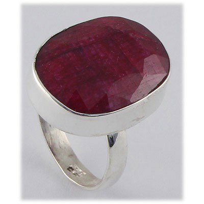 35ctw APPROX Sterling Silver Oval Ruby Ring: 34.91ctw Approx Natural Ruby Gemstone set in a Handmade Silver Ring **|**|** ; MSRP: $525