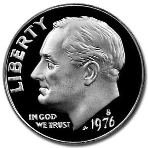 1976-S Roosevelt Dime Gem Proof: 1976-S Roosevelt Dime Gem Proof Product ID: 6181 Year: 1976 Grade: Gem Proof Grade Service: None Denomination: 10 Cents Mint Mark: S - San Francisco Metal Content: 0 troy oz Puri