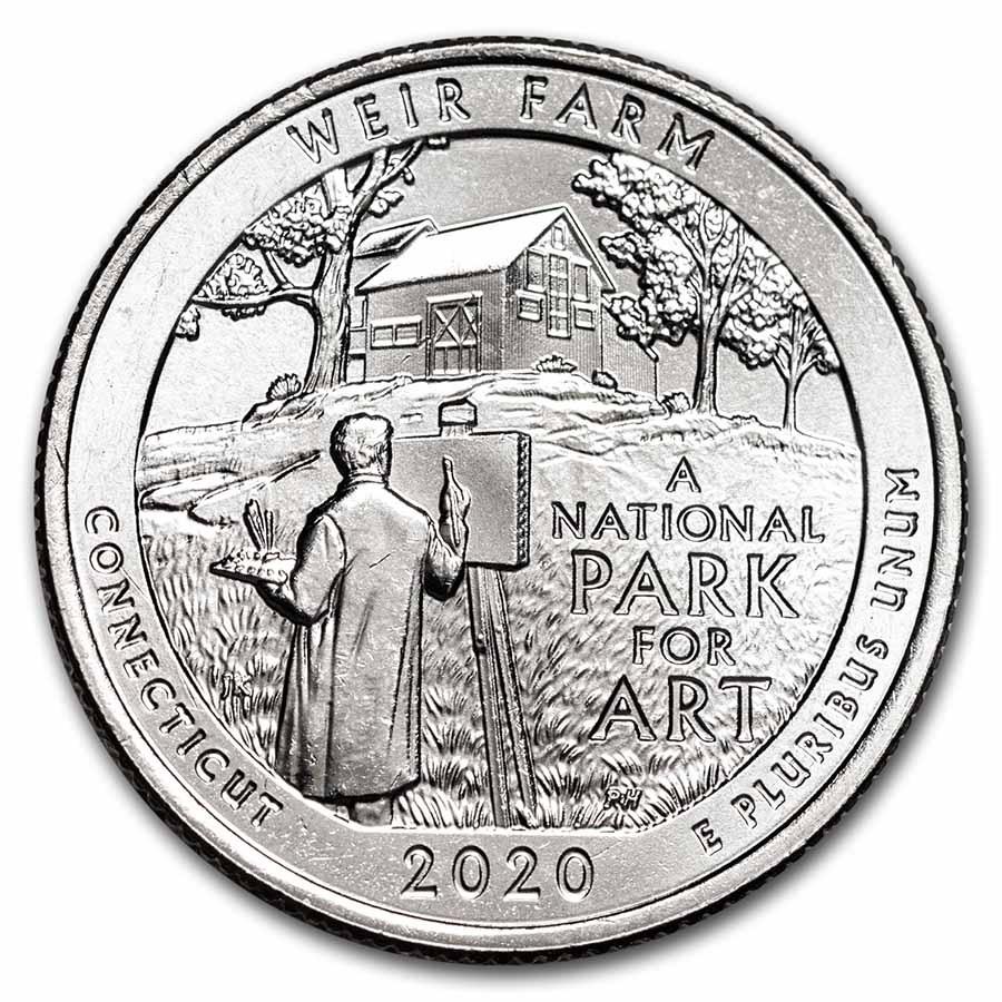 2020-W ATB Quarter Weir Farm National Historic Site BU: 2020-W ATB Quarter Weir Farm National Historic Site BU Product ID: 206096 Year: 2020 Grade: Brilliant Unc Grade Service: None Denomination: 25 Cents Mint Mark: W - West Point Metal Conten