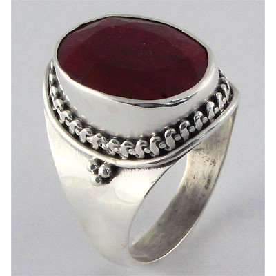 32ctw APPROX Sterling Silver Oval Ruby Ring: 31.76ctw Approx Handmade Sterling Silver Ring w/ Natural Ruby Gemstone **|**|** ; MSRP: $480