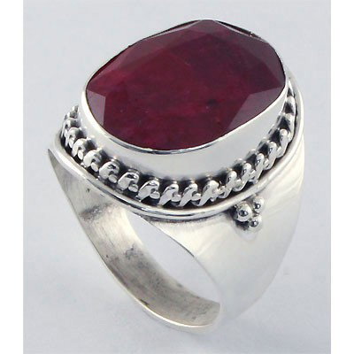 30ctw APPROX Sterling Silver Oval Ruby Ring: 30.23ctw Approx Natural Oval Shape Ruby Gemstone set in Sterling Silver Ring **|**|** ; MSRP: $450