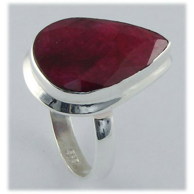 32ctw APPROX Sterling Silver Pear Ruby Ring: 32.38ctw Approx Handmade Sterling Silver Ring w/ Natural Ruby Gemstone **|**|** ; MSRP: $480