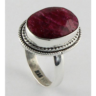 30ctw APPROX Sterling Silver Oval Ruby Ring: 30.14ctw Approx Antique Design Sterling Silver Ring w/ Natural Ruby Gemstone **|**|** ; MSRP: $450