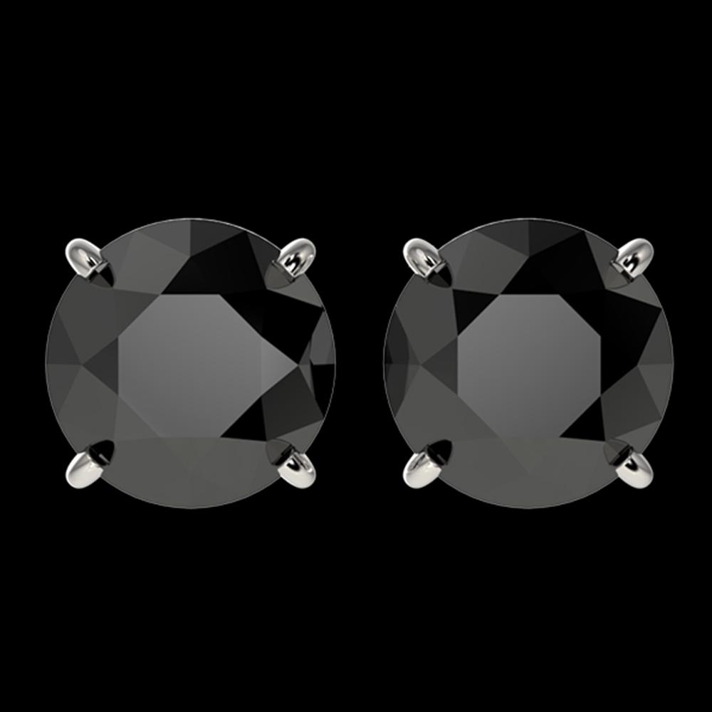 3.18 ctw Fancy Black Diamond Solitaire Stud Earrings 10k White Gold: 3.18 ctw Fancy Black Diamond Solitaire Stud Earrings 10k White Gold Item: Diamond StudTotal Gem weight: 3.18 carats Metal: Solid 10k White Gold Gold Product Weight: Approx. 3 grams Jewelry Note:
