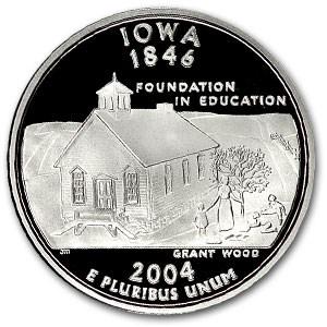 2004-S Iowa State Quarter Gem Proof: 2004-S Iowa State Quarter Gem Proof Product ID: 47090 Year: 2004 Grade: Gem Proof Grade Service: None Denomination: 25 Cents Mint Mark: S - San Francisco Metal Content: 0 troy oz