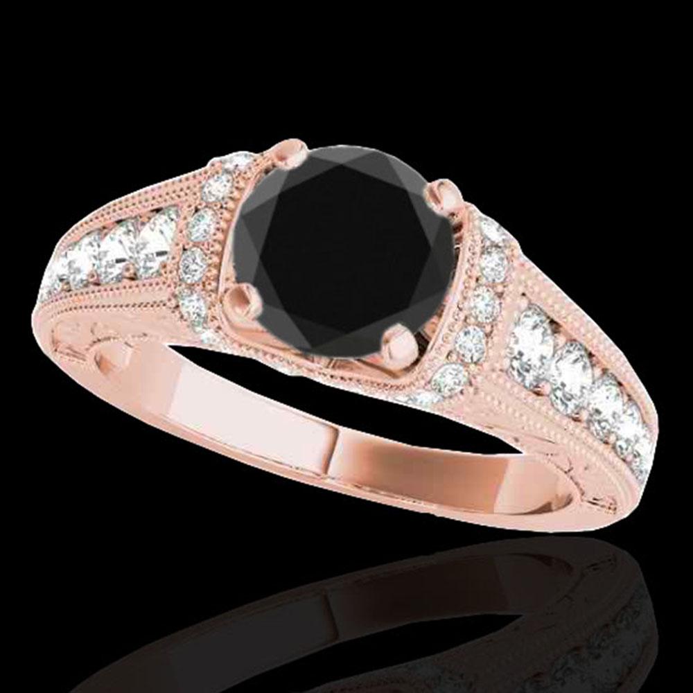 1.5 ctw Certified VS Black Diamond Solitaire Antique Ring 10k Rose Gold: 1.5 ctw Certified VS Black Diamond Solitaire Antique Ring 10k Rose Gold Item: Diamond Wedding Ring Total Gem weight: 1.5 carats Metal: Solid 10k Rose Gold Gold Product Weight: Approx. 5.6 grams J