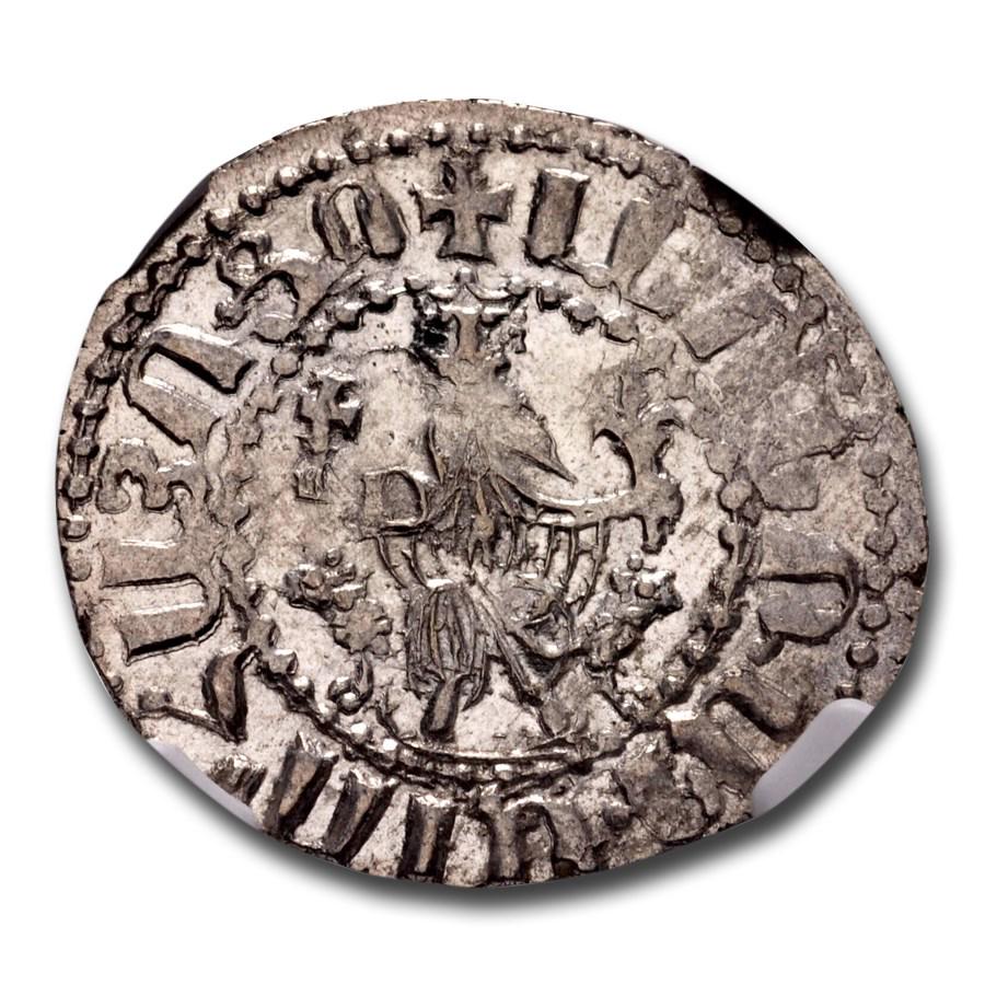 Armenia Silver Tram Levon I (1198-1219 AD) MS-64 NGC: Armenia Silver Tram Levon I (1198-1219 AD) MS-64 NGC Product ID: 219124 Year: 1198-1219 Grade Service: NGC Denomination: 1 Tram Metal Content: 0.095 troy oz Purity: N/A Thickness: 1 mm