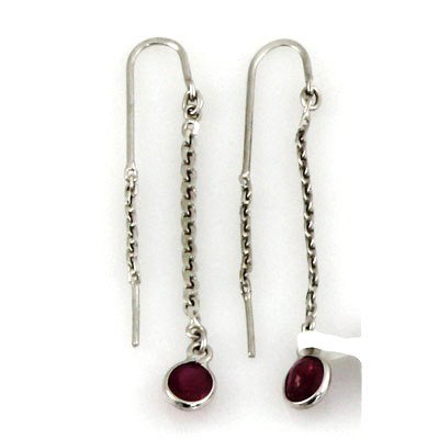 9.60 ctw .925 Sterling Silver Ruby Dangle Earring 1.92g: 9.60 ctw .925 Sterling Silver Ruby Dangle Earring 1.92g **|**|** ; MSRP: $36