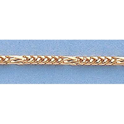 Pure Gold 16" 14k Gold-Yellow Figaro Franco Chain: Pure Gold 16" 14kt Italian Gold-Yellow 1.3mm, Figaro Franco Chain Gauge:040, 4.5gr **|**|** Chain Size: 16" ; Metal Purity: 14kt ; Brand: Italian ; Metal: Gold-Yellow ; Dimension: 1.3mm ; Chain Type: 