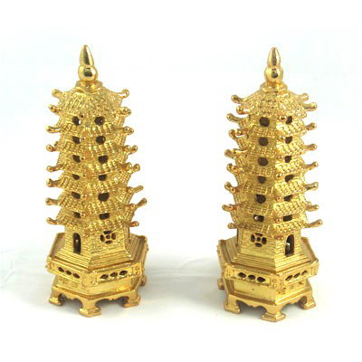Chinese Buddhist Temple Made of Brass Figurines it's Co: Chinese Buddhist Temple Made of Brass Figurines it's Commonly known as Pagoda a Place for Worshipping **|**|** ; MSRP: $900