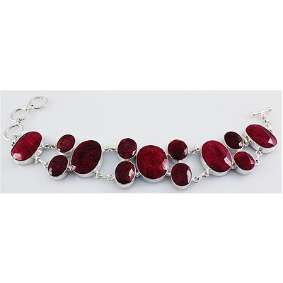 250ctw APPROX Charming Silver Ruby Bracelet: 250ctw APPROX Charming Silver Ruby Bracelet **|**|** 249.89ctw Approx Charming Sterling Silver Bracelet with Ruby Gemstone ; MSRP: $400