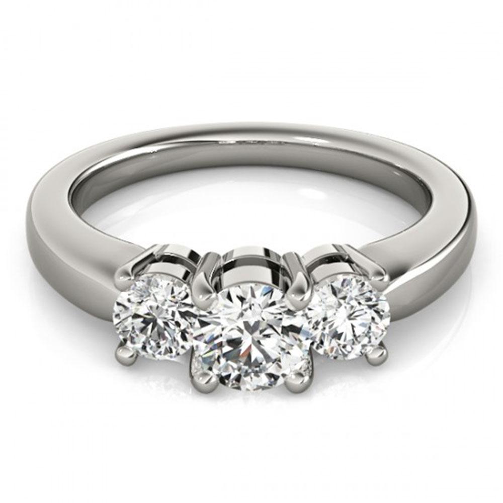 0.50 ctw VS/SI Diamond 3 Stone Ring 18k White Gold: 0.50 ctw VS/SI Diamond 3 Stone Ring 18k White Gold Item: Diamond Wedding Ring Total Gem weight: 0.5 carats Metal: Solid 18k White Gold Gold Product Weight: Approx. 4.6 grams Jewelry Note: Wed