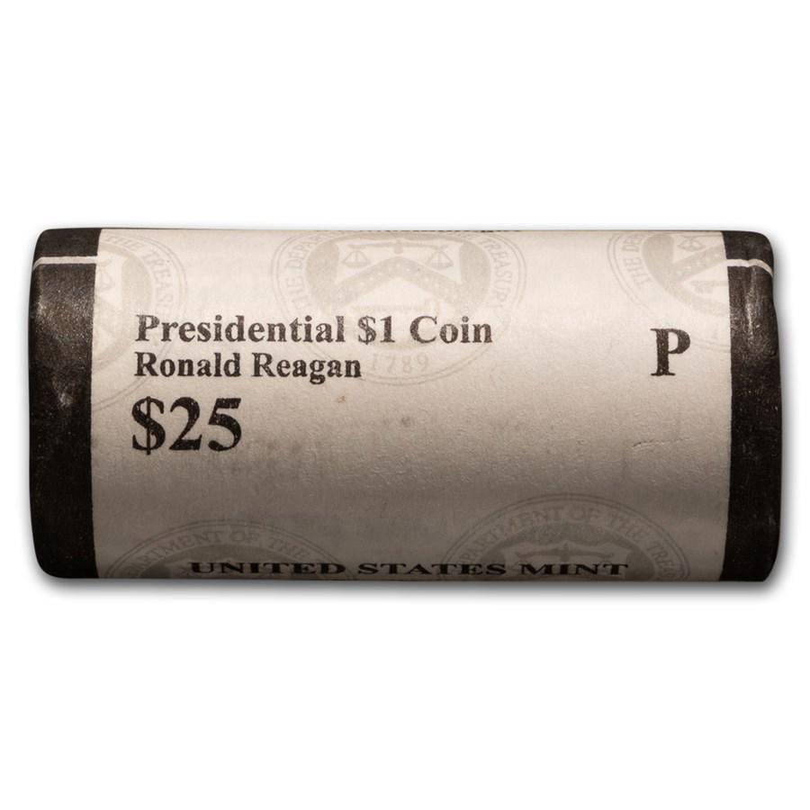 2016-P Ronald Reagan 25-Coin Presidential Dollar Roll: 2016-P Ronald Reagan 25-Coin Presidential Dollar Roll Product ID: 219890 Year: 2016 Grade: Brilliant Unc Grade Service: None Denomination: $1.00 Mint Mark: P - Philadelphia Metal Content: