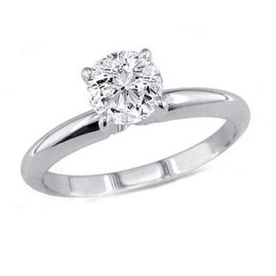 0.35 ct Round cut Diamond Solitaire Ring, I-J, SI2: 0.35 ct Round cut Diamond Solitaire Ring, I-J, SI2 **|**|** Diamond count: 1 ROUND CUT Diamond weight: 0.35ctw Diamond color: I-J Diamond clarity: SI2 Metal: 14K White Gold Ring size: 6.5 Availability