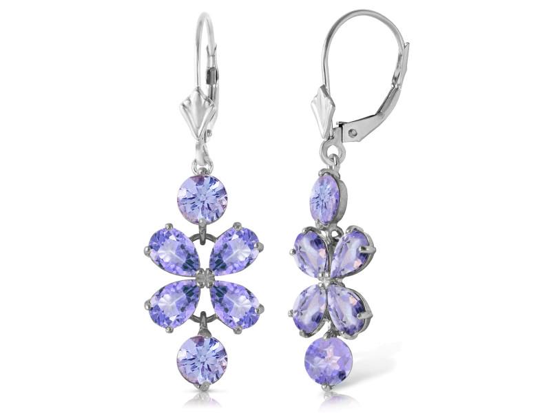 5.32 CTW 14K Solid White Gold Daylight Again Tanzanite Earrings: 5.32 CTW 14K Solid White Gold Daylight Again Tanzanite Earrings RBJ no: 2105-W Brand Condition: Never Worn Metal: White Gold Size and Fit: 0.41in (10.4mm) 1.31in (33.3mm) ---- These adorable 14k gold 