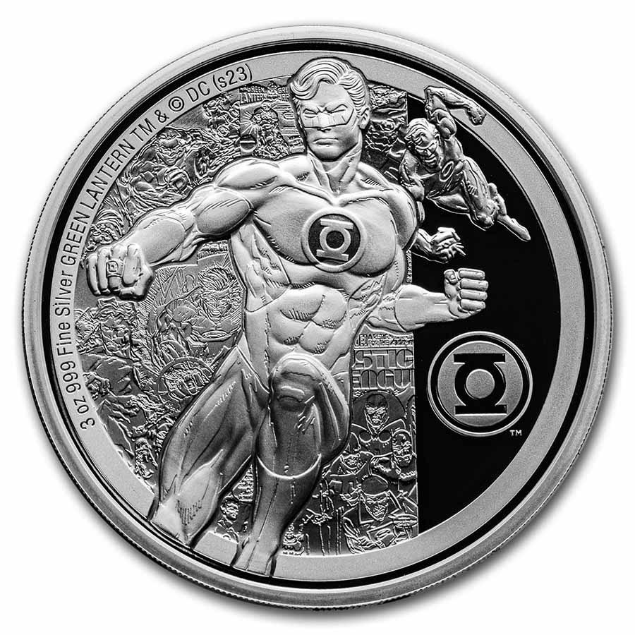 2023 Niue 3 oz Silver Coin $10 DC Classics: GREEN LANTERN: 2023 Niue 3 oz Silver Coin $10 DC Classics: GREEN LANTERN Product ID: 273733 Year: 2023 Grade: Proof Grade Service: None Denomination: 10 Dollars Mint Mark: Not Shown Metal Content: 3 tro