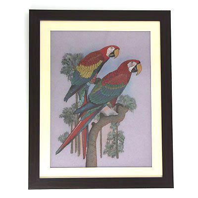 24 1/2" x 30 1/2 " Colorful Parrots in a Tree Gemstone: Colorful Parrots in a Tree Gemstone Painting w/ Frame **|**|** ; MSRP: $2100
