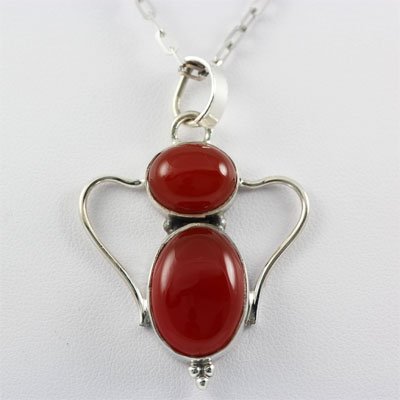 37.5ctw Carnelian Gemstone Silver Pendant: 37.5ctw Carnelian Gemstone Silver Pendant **|**|** ; MSRP: $100