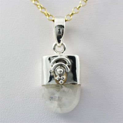 26.5ctw Rainbow Moonstone Silver Pendant: 26.5ctw Rainbow Moonstone Silver Pendant **|**|** ; MSRP: $100