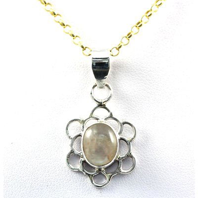 16.5ctw Rainbow Moonstone Silver Pendant: 16.5ctw Rainbow Moonstone Silver Pendant **|**|** ; MSRP: $100