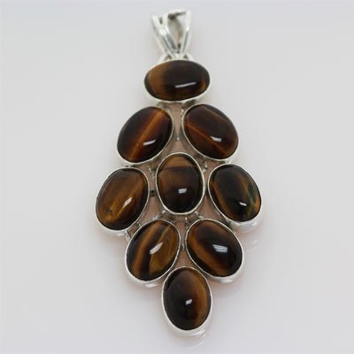 139.ctw Tiger Eye Yellow Gemstone Silver Pendant: 139.ctw Tiger Eye Yellow Gemstone Silver Pendant **|**|** ; MSRP: $500