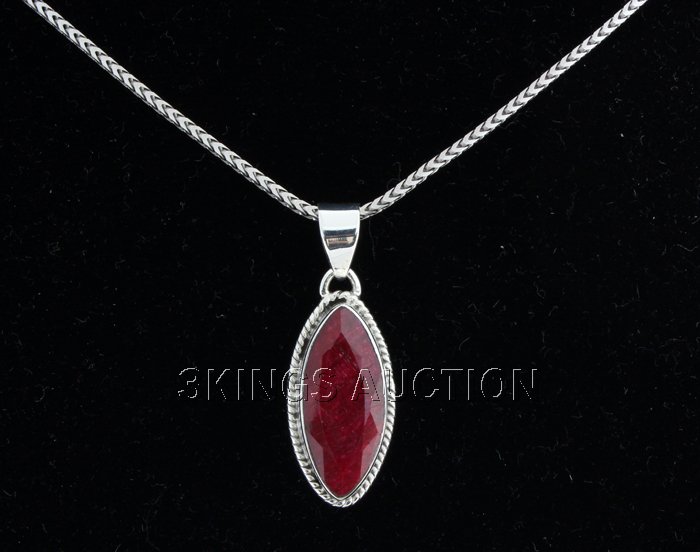 24.50ctw NaturalRubyBerylMarquiseStoneSilverPendant: 24.50ctw NaturalRubyBerylMarquiseStoneSilverPendant **|**|** Fine Sterling Silver Marquise Pendant set with Natural Ruby Gemstone size: 23.65x10.80mm; color: Red; Stone Family: Beryl ; MSRP: $300